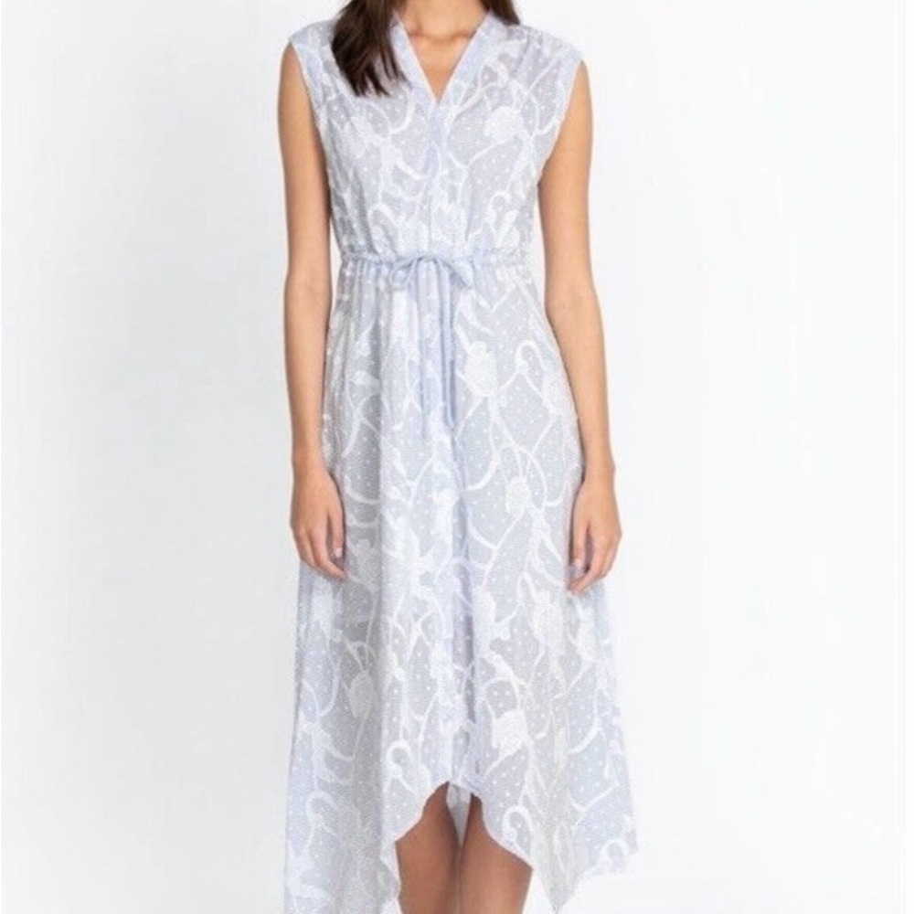 Johnny Was Light Blue Asymmetrical Dress